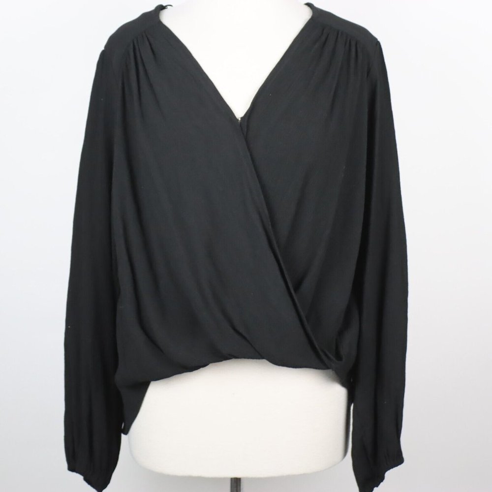 NWT Free People Black Wrap Top XS High Low
